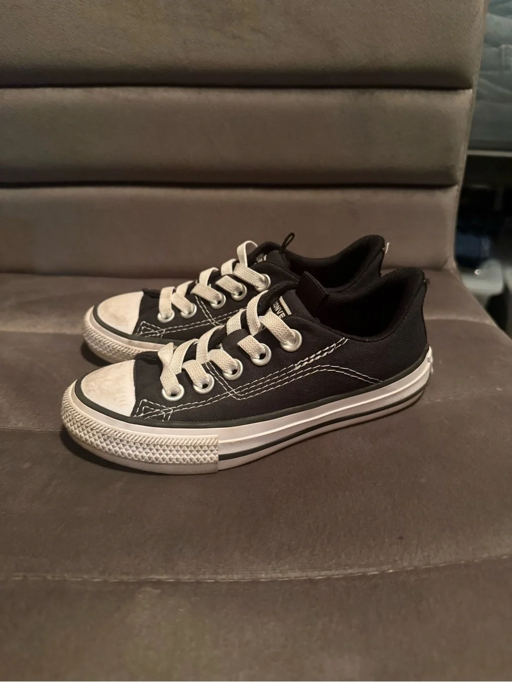 Kids Black Slip On Converse Size 11c